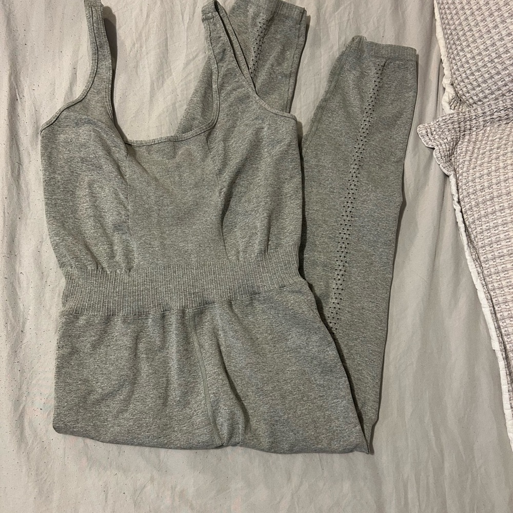 Gray/Green Free People athletic Jumpsuit